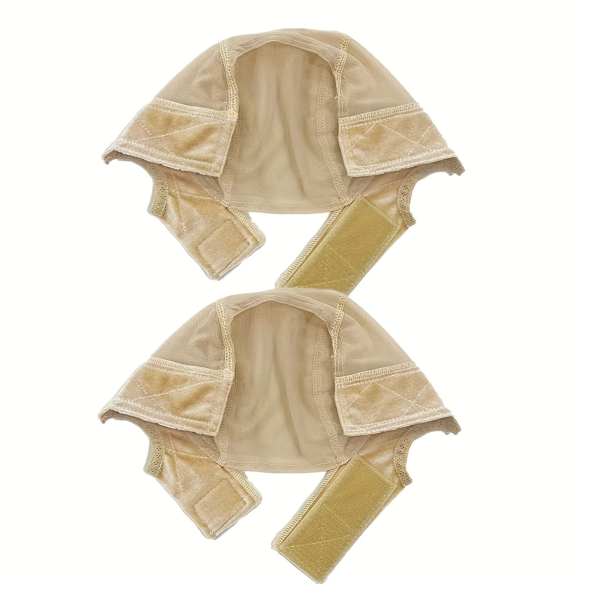 2pcs Glueless Wig Caps Suitable for Lace Front Wigs - Transparent Wide Lace Non-Slip Cap with Grip Band, Brown/Black/Nude Full Coverage Wig Holders for, Compatible for Wig Glue Application (No Glue Required)
