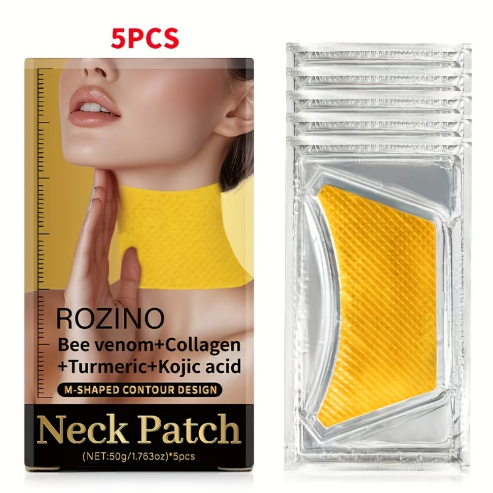 5pcs Bio Collagen Neck Lift Mask Patch, Moisturizing And Brightening Gel, Easily Absorbed, Appearance of Wrinkles, Aging And Sagging Skin, Makes Skin Look Smoother And Firmer, Makes Skin Younger-Looking, Neck Mask, Skincare