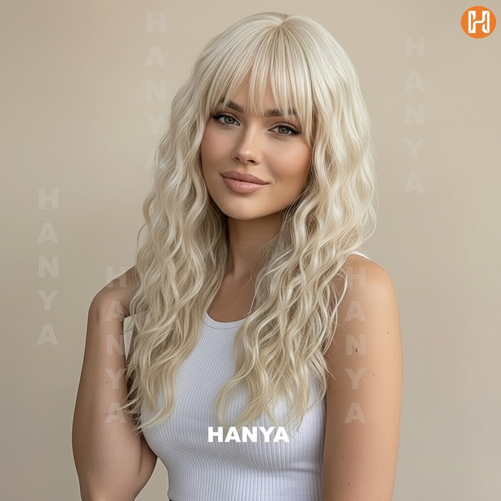 Synthetic Wig Heat Resistant Long 24 Inch for Women - Natural Daily Wear Party Beginner Friendly Multi-Color Dark Brown Ivory Golden