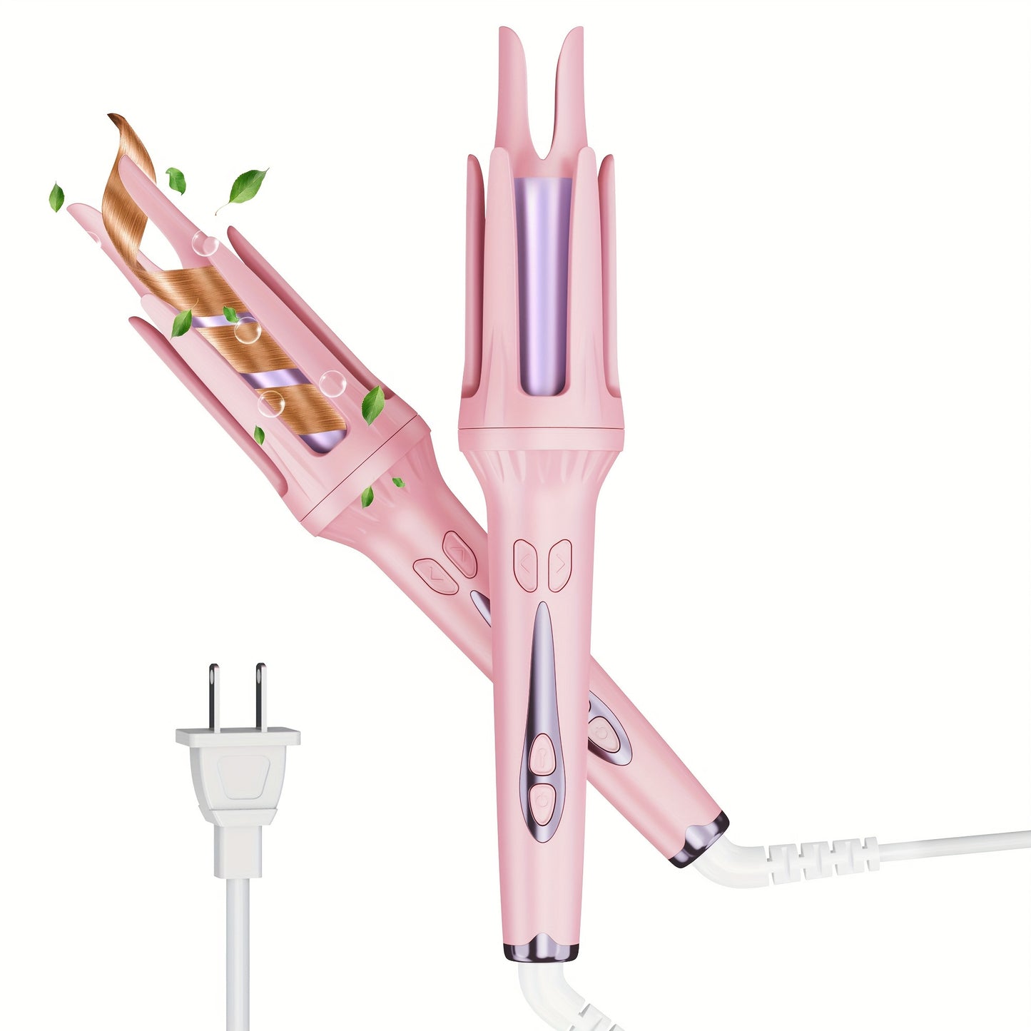 Automatic Curling Iron 32mm Negative Ion – Dual Slot Constant Temperature Anti-Scald Hair Curler with Bracket & Comb – Long-Lasting Curls, No Heat Damage