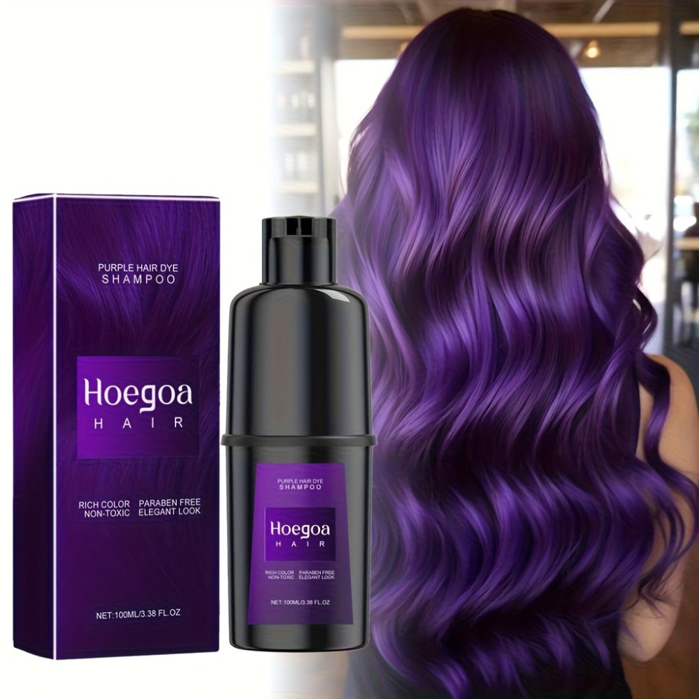 Hair Dye Shampoo & Conditioner 3-in-1 Color Foam Moisturizing Shine No-Damage Herbal Formula Easy Apply All Hair Types Purple Black Red Brown