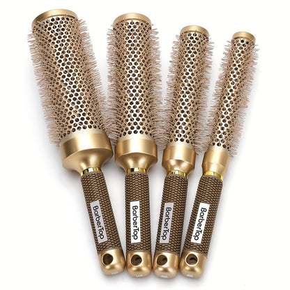 Round Hair Brush Nano Ceramic Ion Professional – Heat Resistant Styling Roller Comb for Voluminous Bangs, Wavy Curls & Blow Dry – 4 Sizes: 25mm, 32mm, 45mm, 53mm