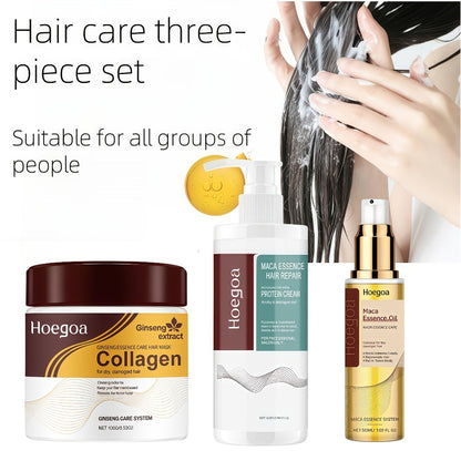 Hair Care Set 3 Piece — Collagen Moisturizing Formula, Smoothing & Hydrating for All Hair Types, Travel & Daily Use, Complete Hair Care Routine Kit for Family, Women & Men