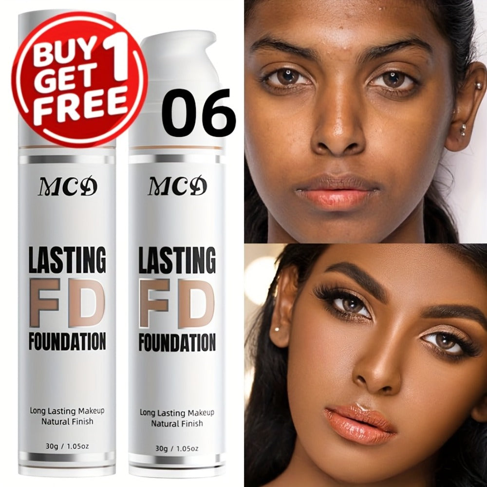 Liquid Foundation 2pcs Full Coverage Concealer Makeup Long Lasting Natural Finish - Suitable for All Skin Types Women Face Foundation Set