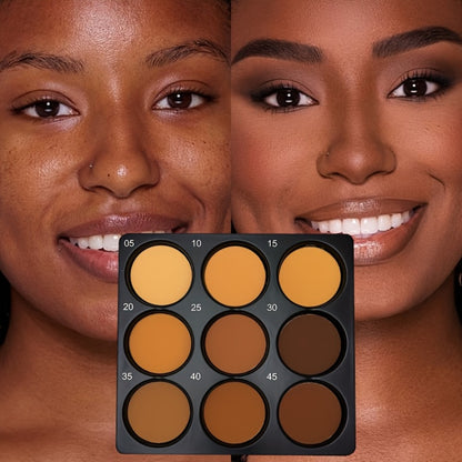 Contour and Concealer Palette 9 Colors Matte Waterproof Oil Control 3D Natural Makeup Effect Eyeshadow Foundation for All Skin Types