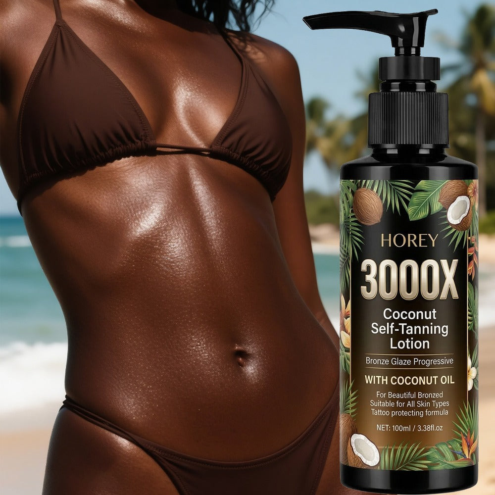 [Coconut Tanning Lotion] 3000X Coconut Tanning Lotion-Enriched With Coconut And Olive Extracts-Achieve A Trendy Summer Bronze-3000X Enhances Tanning, Keeping Skin Smooth And Soft While You Tan-Tanning+ Sunless Tanners