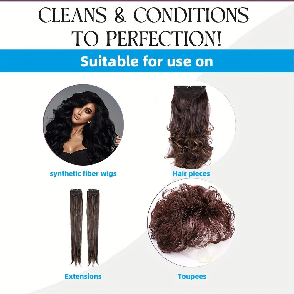 Wig Care Spray and Shampoo Set Anti-Frizz Deep Clean for Synthetic Human Hair & Braided Wigs Extends Wig Life Restores Softness & Shine 1 Set