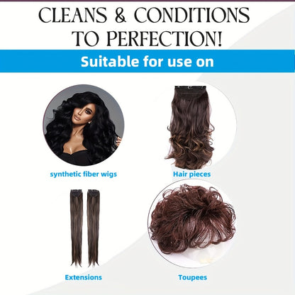 Wig Care Spray and Shampoo Set Anti-Frizz Deep Clean for Synthetic Human Hair & Braided Wigs Extends Wig Life Restores Softness & Shine 1 Set