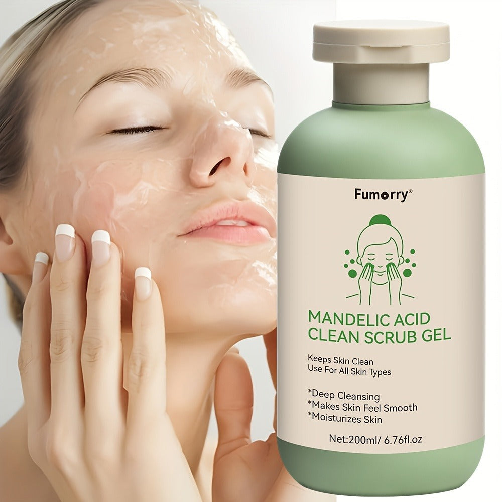 Deep Cleansing Exfoliating Gel - 6.76oz, with Mandelic Acid - Aloe & Rose Extract, Long-Lasting Moisture Cleanses Pores Exfoliating Gel for Both Face And Body Suitable for Daily Use