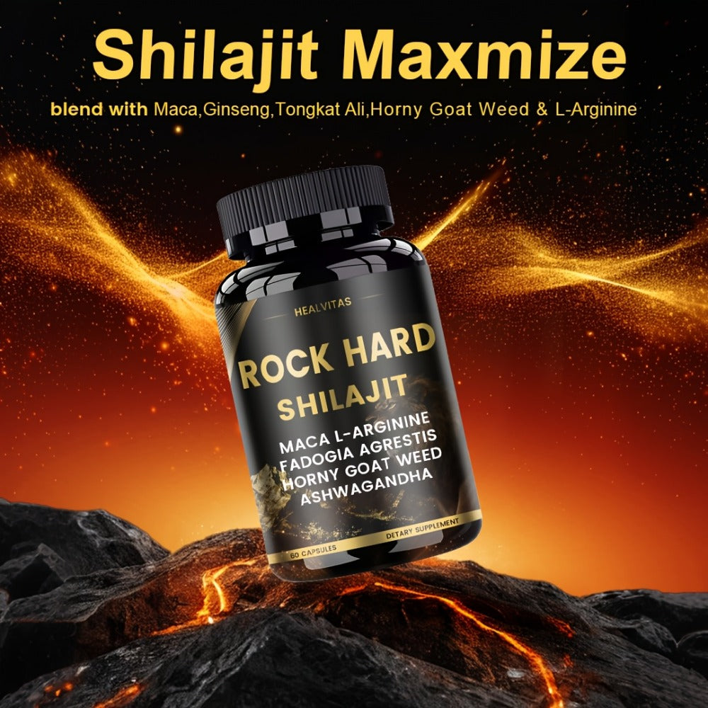 ROCK HARD MAX PILLS Vigor And Supplement, Natural Herbal Formula with Shilajit, Ashwagandha, Taurine, Ginseng And Turmeric for Vitality, Nerve, Antioxidants, Mood Support for Men Women