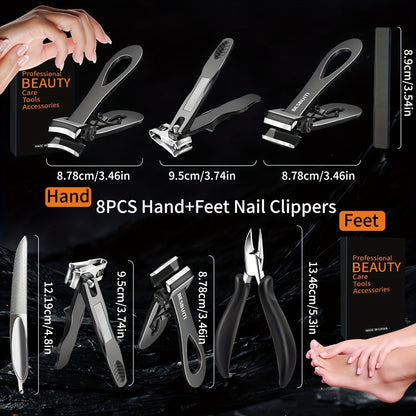 Thick Toenail Clipper Set for Seniors & Diabetics — Wide Jaw Ingrown Toenail Clipper, Heavy Duty Angled Nail Clipper & Nail File Kit for Men and Women, Professional Thick Nail Cutter Tool