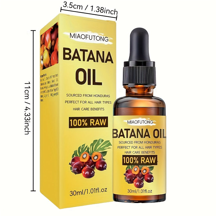 Batana Essential Oil 30ml — Cold-Pressed Scalp Strengthening & Hair Nourishing Oil for Hair, Eyelashes & Eyebrows | Repairs Damage & Soothes Dry Scalp | All Hair Types Unisex