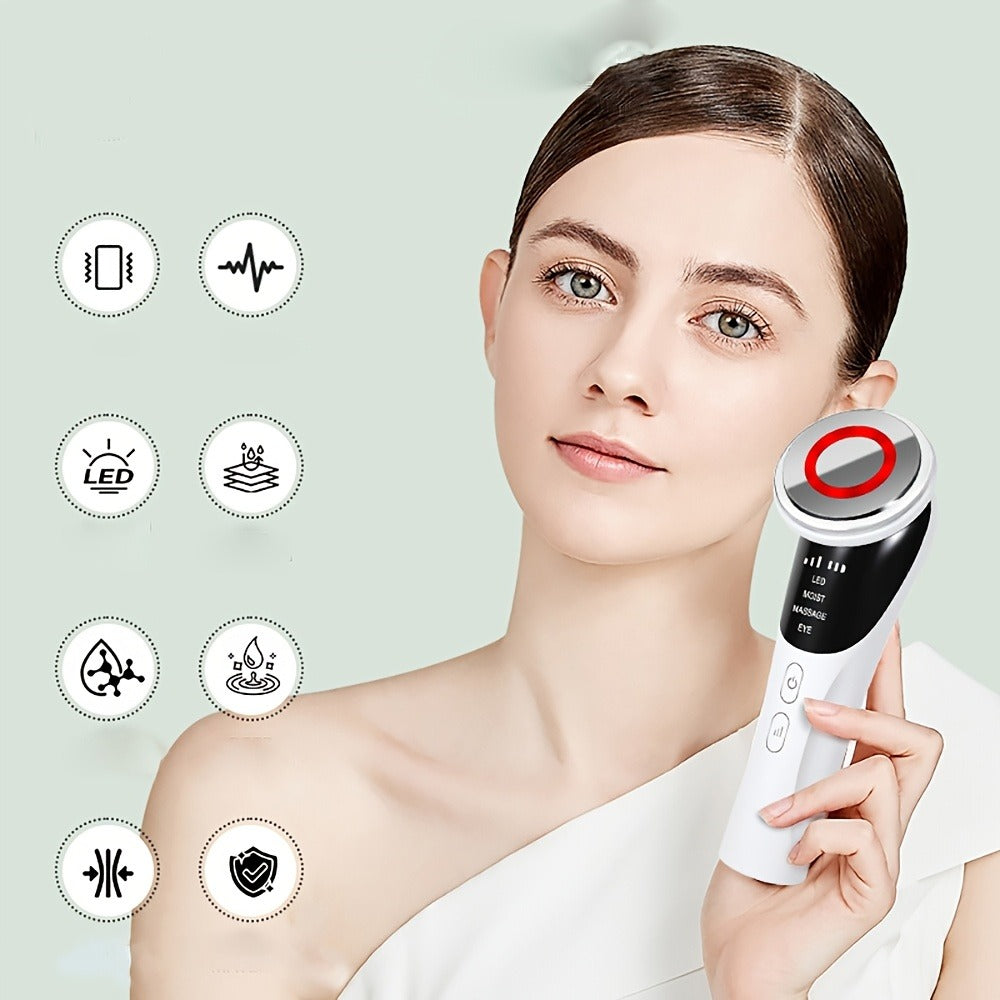 4-In-1 Beauty Massager with LED Light - Cold Photon Technology, Rechargeable Lithium Battery, USB Charging, Ideal for Face, Neck, And Eye Massage, Beauty Device | Modern Aesthetic | Rechargeable Battery Gift for Mom on Mother'S Day