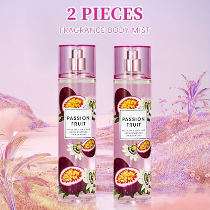 Body & Hair Fragrance Mist for Women 2pcs Set L1ong Lasting Fruity Perfume Spray 8 fl oz Pineapple Coconut Peach Strawberry Watermelon Scents Daily Dating Party Gift