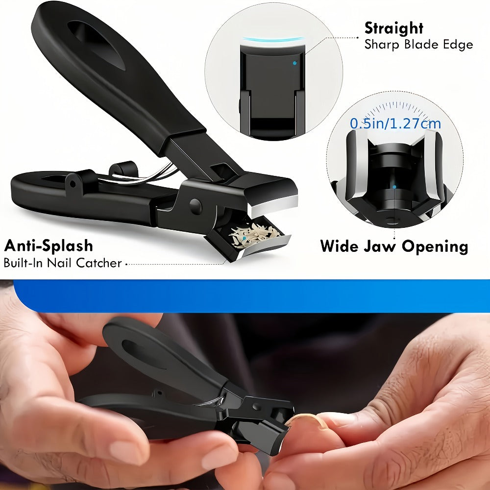 5pcs Set Of Thick Nail Clippers For Seniors - Wide Plier Opening Big Toe Nail Clipper Suitable For Thick Ingrown Nails, Professional Sharp Heavy Duty Nail Scissors, Suitable For Men And Senior Citizens