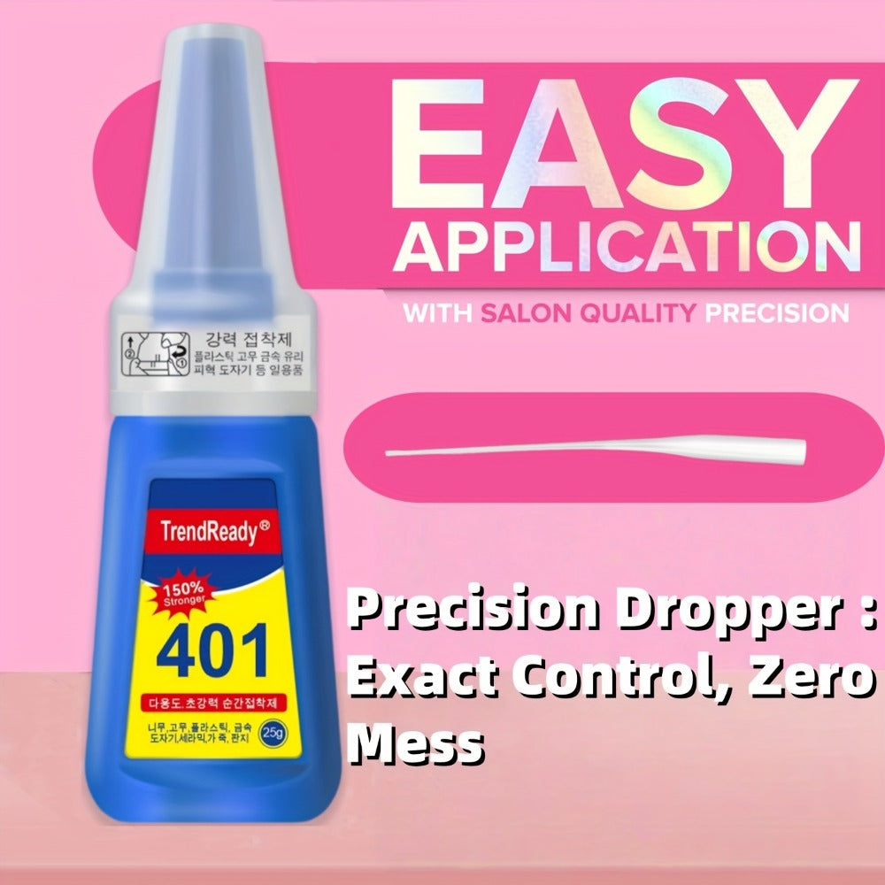 TrendReady 25g Nail Glue - Extreme Hold For Fake Nails & Tips, 30+ Days Wear, Smudge Proof, Salon Quality Kit