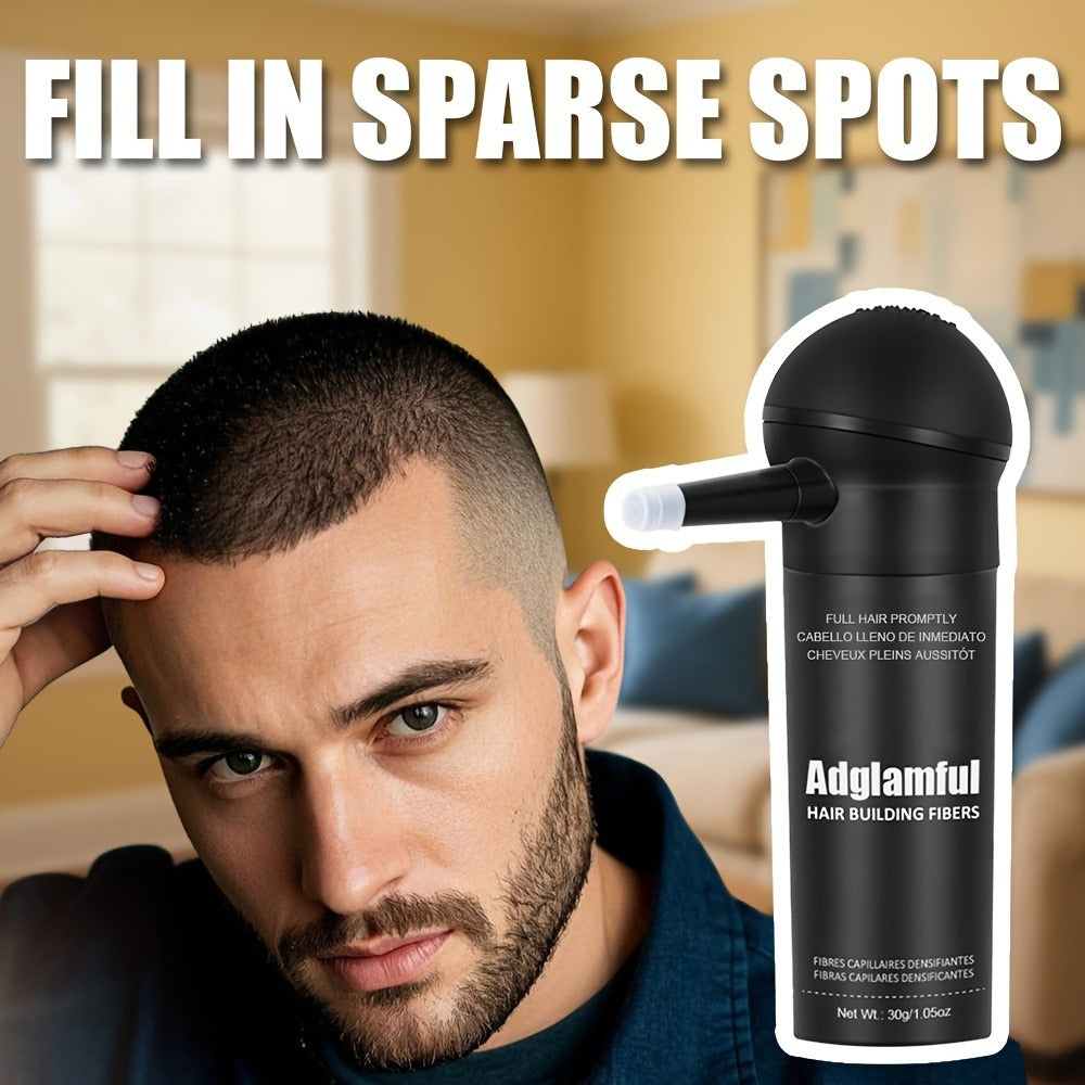 Hair Building Fibers 2-in-1 Kit with Spray Bottle - Thickening Powder for Thinning Hair Fuller Thicker Look Natural Appearance Conceals Hair Loss Suitable All Hairstyles Medium Brown Black
