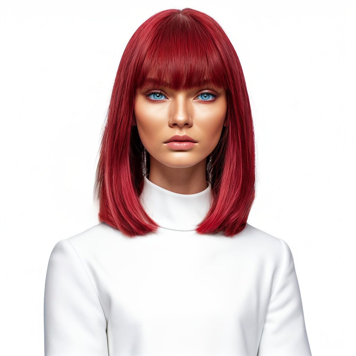 12-inch Light Brown Bangs Ladies Wig-daily Wear And Party Animation Role-playing Wig