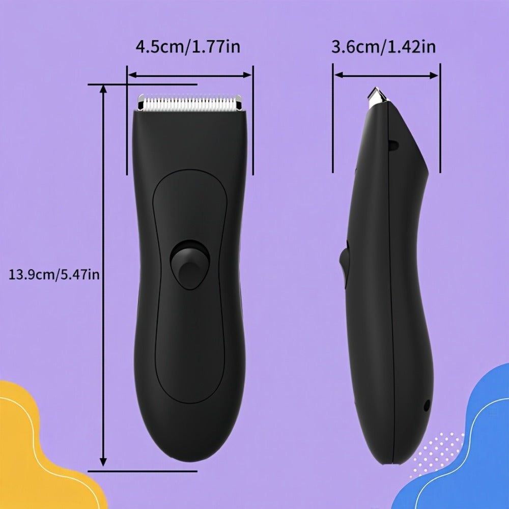 Professional Body Hair Trimmer, IPX6 Waterproof, Men's Body Hair Trimmer, Electric Shaver, Electric Groin Trimmer, Easily Handles Underarm and Chest Hair, Replaceable Ceramic Blade Men's Grooming Shaver Trimmer, Full Body Grooming, Birthday