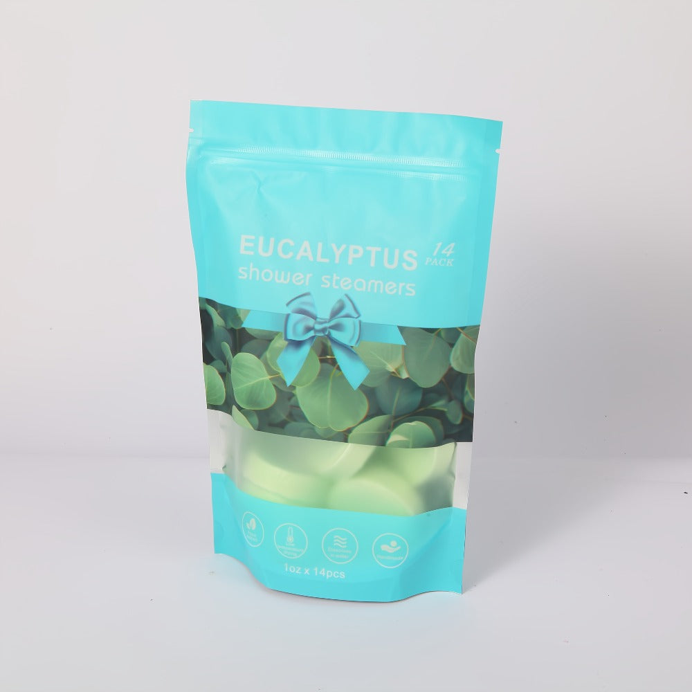 14pcs Eucalyptus Shower Steamers - Essential Oil Infused Bath Salt Balls, Ideal For Normal Skin, Fresh Scent - Perfect Halloween, Christmas & Birthday Gift For Men And Women - Must-Have Travel & Daily Use Bath Accessory-Local Warehouse
