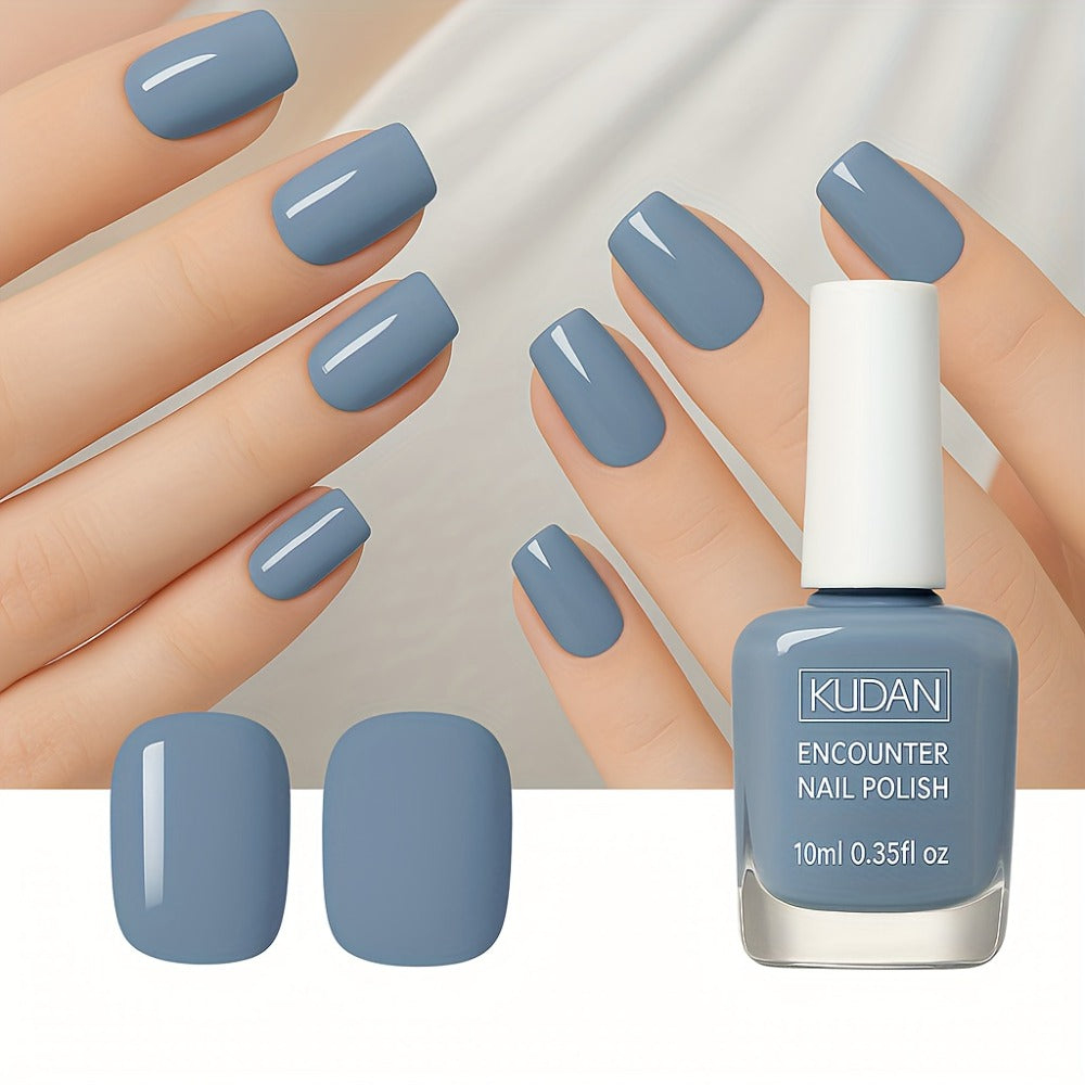 2 Bottles Elegant Gray-Blue Gel Nail Polish 0.35 Fl Oz Each No-Bake No Lamp Needed -Off Removal Quick-Dry Long-Lasting Shine Refined Gray-Blue Shade Perfect for Manicures And Professional Or Daily Wear