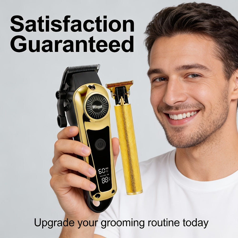 Men'S Hair Clipper And Beard Trimmer Set Men'S USB-Rechargeable Hair Clipper Features Battery Level Indicator, Ideal For Travel And Home Use, Includes 4 Comb Attachments Men'S Gift | Birthday Gift | Christmas Gift
