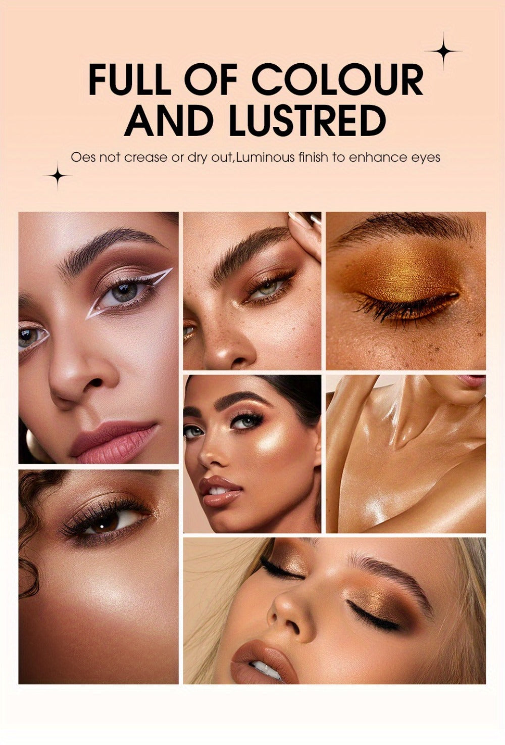 Eyeshadow Stick Set 8PCS Waterproof Long-Lasting - Shimmer, Pearlescent & Matte Eye Shadow Pencil for Smoky, Natural & Glitter Looks, Blendable Creamy Formula, Gift for Her