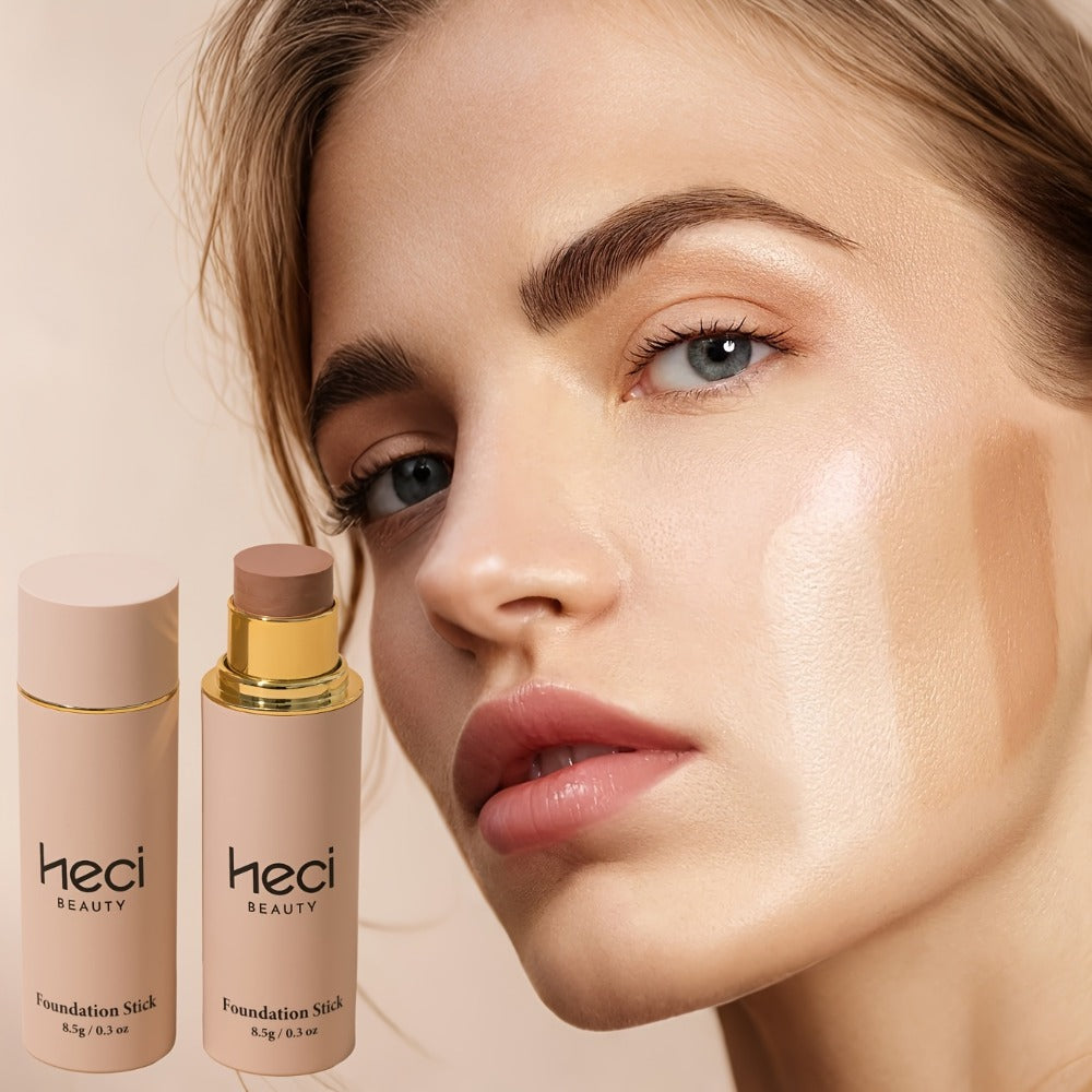 Concealer Foundation Stick 2pcs - Full Coverage CC Cream Waterproof Long-Lasting Matte Finish, Lightweight Moisturizing Formula for Light to Medium Tan Skin Tones, Multi-Purpose Flawless Makeup