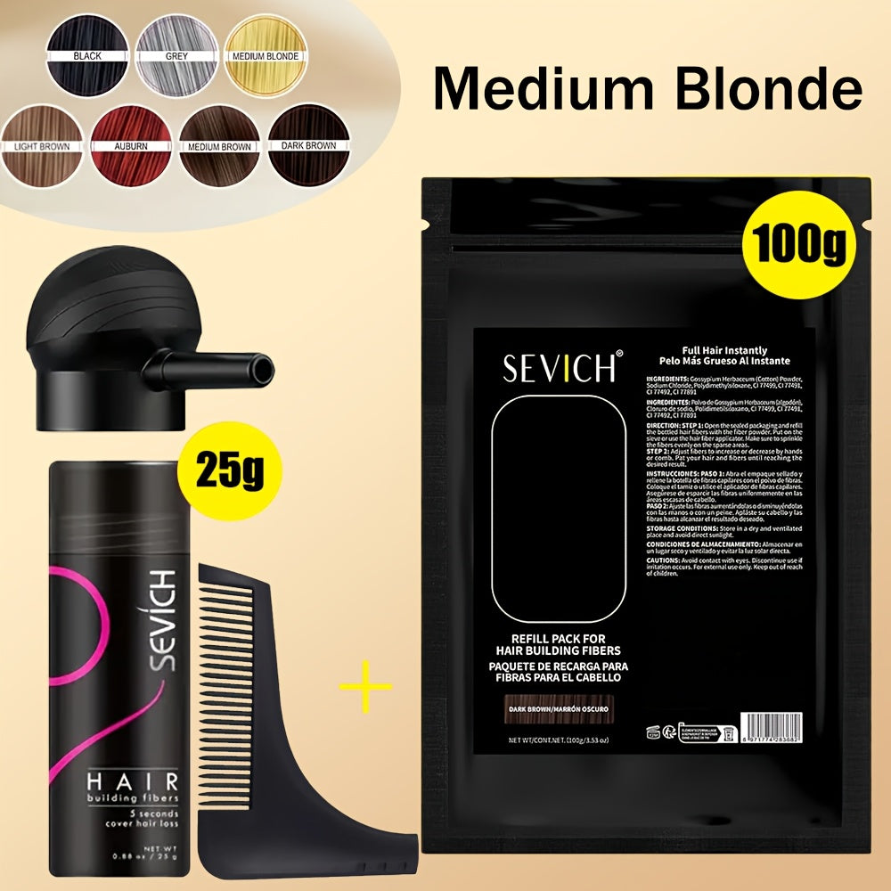 2-in-1 Hair Thickening Fiber Set—Powder + Applicator, Creates a Natural, Voluminous Effect, Suitable for All Hair Types