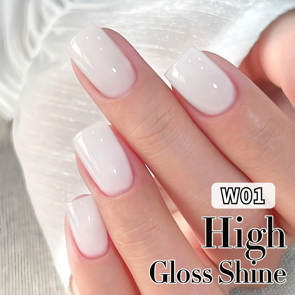 MISS MISIDY 0.54oz Milky White Gel Nail Polish - Japanese & Korean Beauty Series Suitable for Salon & - Use, Alcohol-Free Long-Lasting Sheer Jelly Polish, Neutral Natural Light Gel for Nail Glue or Polish, Glossy Finish