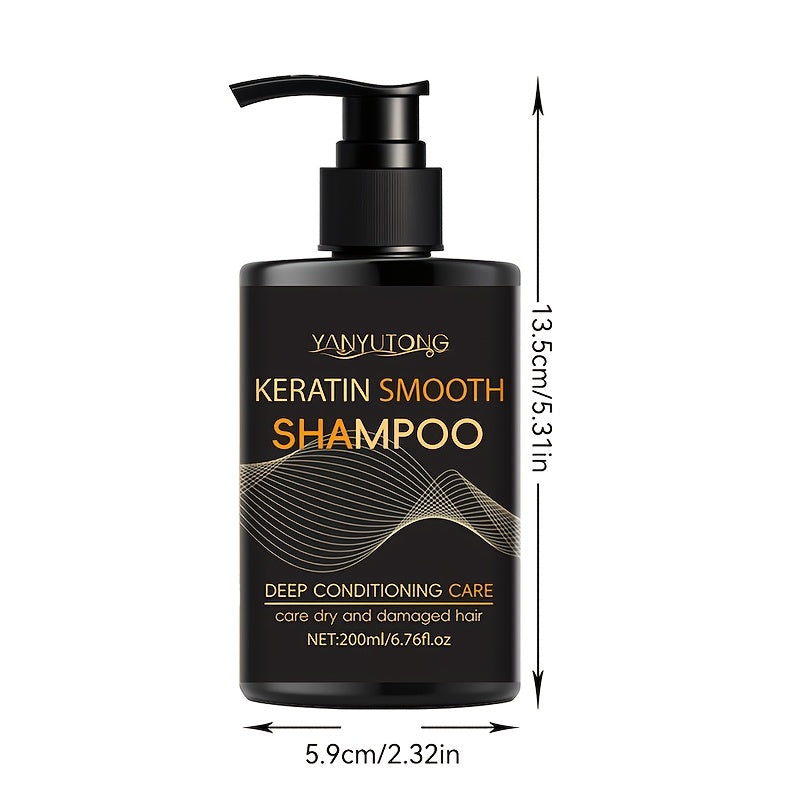 13.53oz Keratin Hair Care Set, 6.76oz Shampoo, 6.76oz Conditioner, Moisturizes Hair And Scalp, Prevents Breakage And Split Ends – Professional, for Hair Dyeing And Heat Damage, Home Hair Care, Creates Smooth