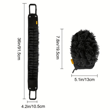 Exfoliating Back Scrubber & Body Scrub Towel Set 2pc & 4pc - Dual-Sided 36" Back Brush with Non-Slip Handles & Bath Glove for Deep Cleansing, Skin Exfoliation & Shower Spa