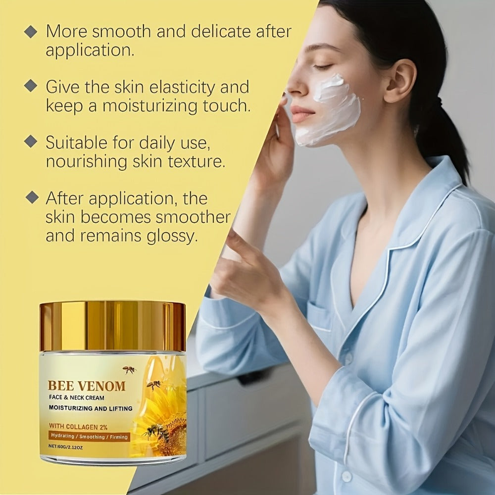 2pcs Instant Firming Bee Venom Face Cream, Tightens Skin, Collagen Instant Lifting Face Cream, Firms Fine Lines And Wrinkles, Suitable for All Skin Types, Skincare, A Gift For, The Perfect Gift, Local Warehouse