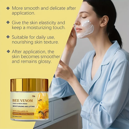 Bee Venom Face Cream 2pcs Instant Firming Collagen Lifting Anti-Wrinkle Skin Tightening Cream - Reduces Fine Lines for All Skin Types Daily Anti-Aging Moisturizer