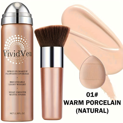 Air Cushion Foundation 2.0 - High Coverage Lightweight Matte Finish, Nourishing Moisturizing Formula, Natural Nude Look, 4 Shades