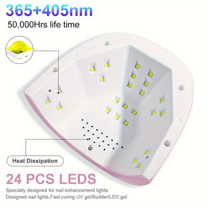 USB Nail Dryer Lamp LCD Display Gel Polish Curing Light Professional Nail Art Drying Lamp for All Gel Polish Manicure Pedicure Salon Home Tool Pink White Blue
