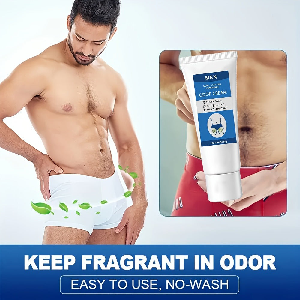 Men Odor Cream, Intimate Deodorant for Men, Gentle & Long-Lasting, Controls Odor, Safe for Delicate Areas, Odor-Fighting, Men Odor Cream, 1. 76oz/50g Gift, Perfect Christmas Gift