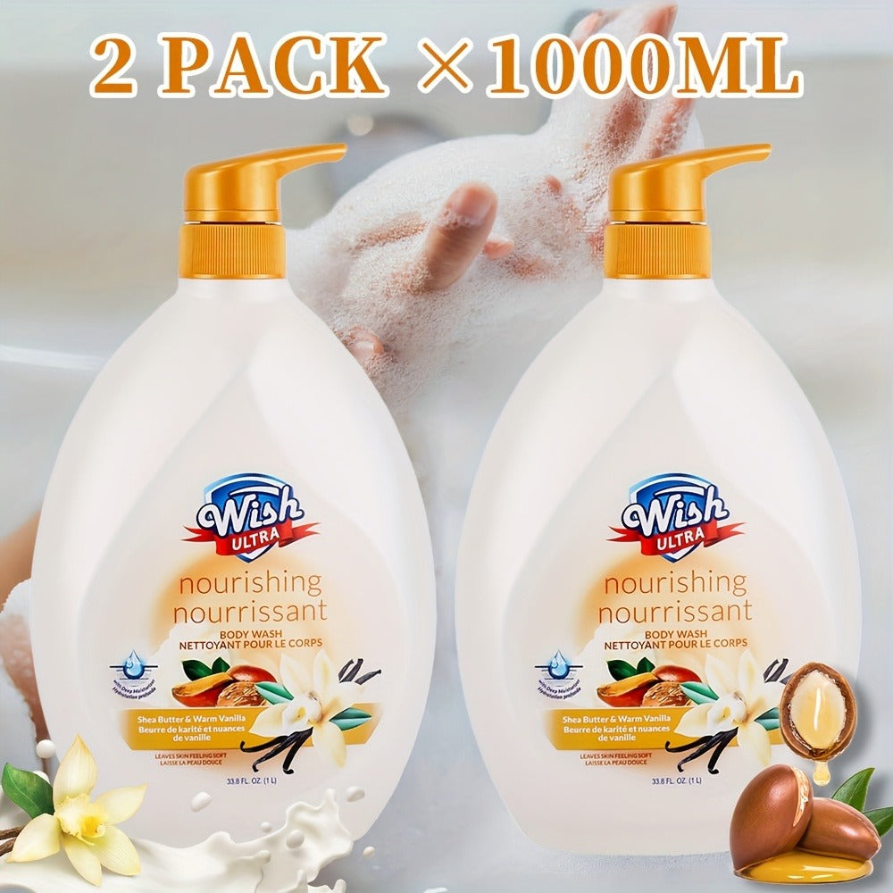 Set of 2 Bottles, Each 1000 ML/33.8 Fl Oz, Moisturizing Body Wash Suitable for Both Men And Women, Featuring a Long-Lasting Scent, Available in 6 Unique Fragrances, Deeply Cleanses, And Enhances Skin Smoothness, Suitable for All Skin Types