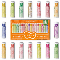 16 scented lip balm set