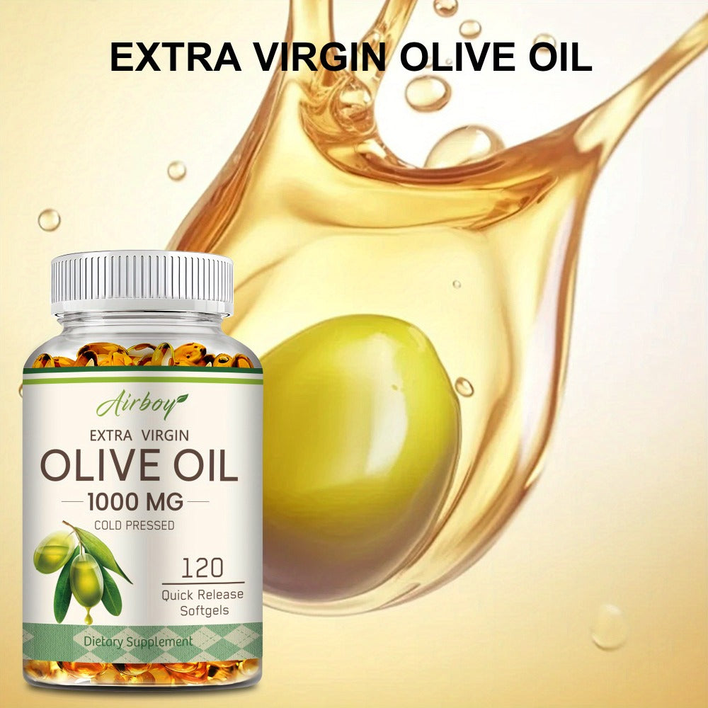 Capsules of Extra Virgin Olive Oil - Containing Omega-9, Omega-6, And Palmitic Acid, Cardiovascular Wellness - High-Quality Supplement - 120pcs