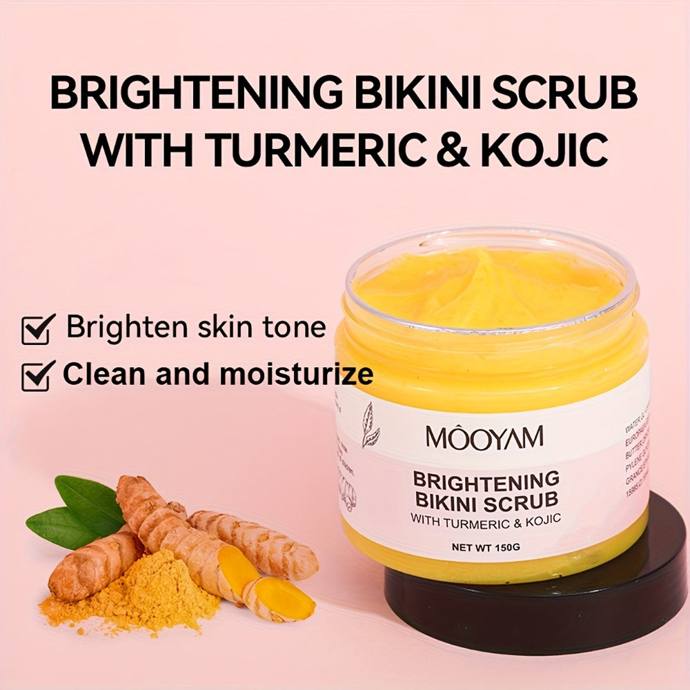 Glycolic Acid Turmeric Scrub for Bikini Area 150g, Must-have in Summer, Make Your Light Beige Radiant