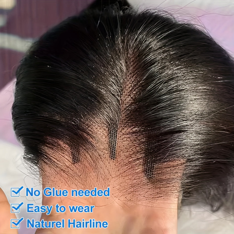 Pre Cut Glueless Wigs Real Human Hair Put on And Go Bone Straight Human Hair Wigs for Women Pre Plucked 6X4.5 Ready to Wear Instantly Without Glue 3 Seconds to Wear Glueless Wig 200 Density Transparent Lace Front Human Hair Wigs Halloween Costume