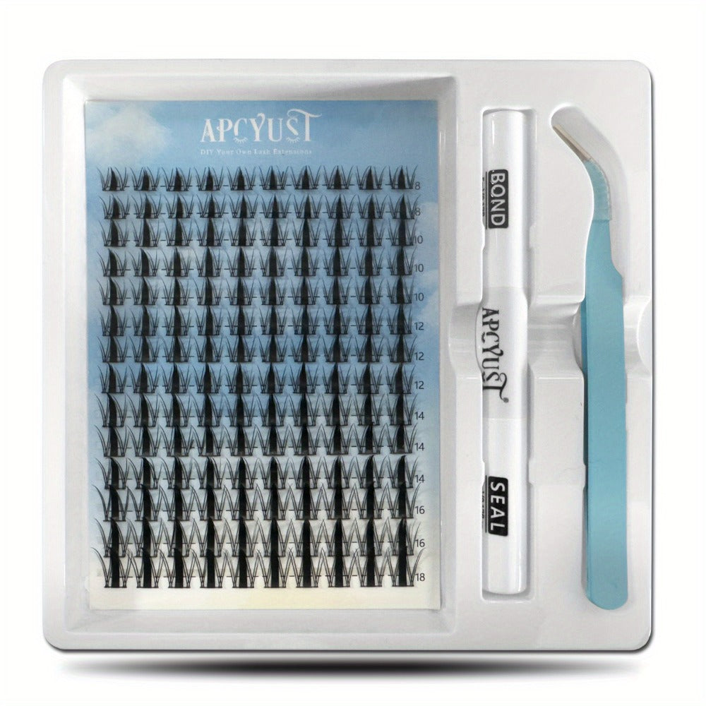 Fairy Lash Clusters Kit, 8mm-18mm Manga C Curl Anime Eyelash Extension Kit Individual Spike Lashes Volume Natural With Spikes Wet-Look Spiky