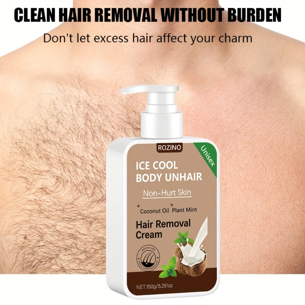 One-time Use, Provides 6 Months of Lasting Smoothness, Instant Hair Removal, 150g Coconut Waxing Cream, Gentle and Non-irritating to the Skin, Semi-permanent Hair Removal, Suitable for Facial, Lip, Underarm, Leg, Arm, and Intimate Area Hair Removal