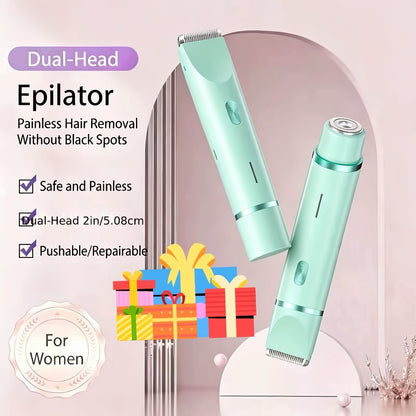 Women's Electric Shaver 4-in-1 Rechargeable Grooming Kit - Hair Remover Eyebrow Trimmer Nose Hair & Bikini Trimmer for Face Legs Underarms Painless