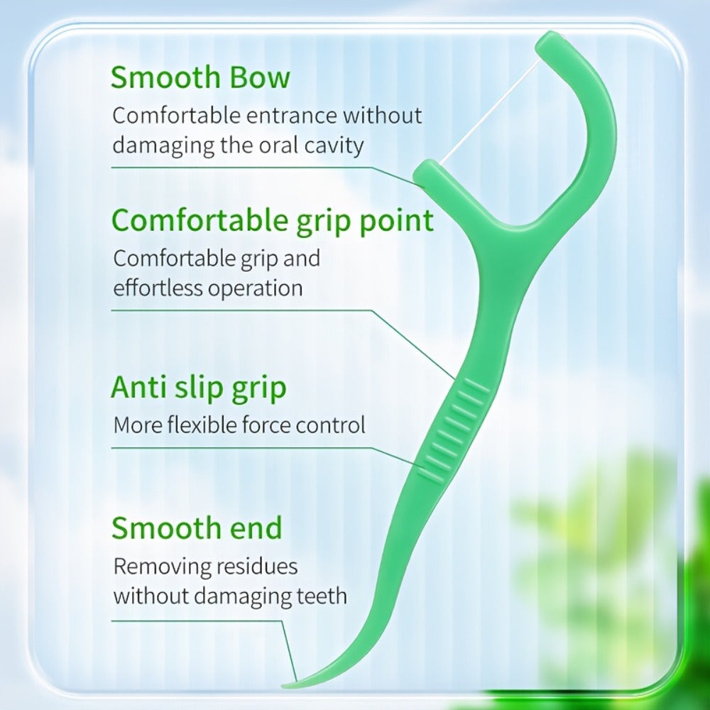 Mint Flavored Dental Floss Stick - Portable Ultra-fine Dental Floss - Highly Attractive Disposable Cleaning Dental Floss - Personal Care - Oral Care - Interdental Cleaning Products - Dental Floss, Interdental Brush