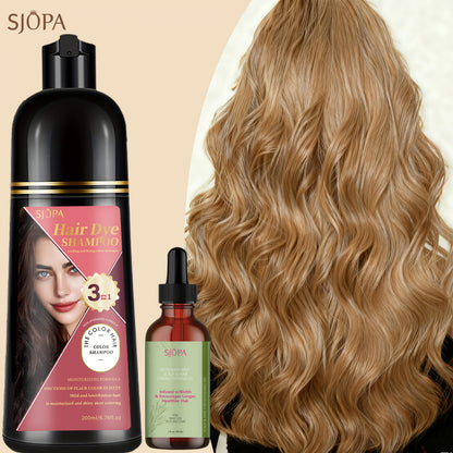 Hair Color Dyeing Shampoo 3-in-1 — Plant Squalane & Glycerin Formula | Colors, Conditions & Cleanses in One Wash | 10 Shades | Easy At-Home Hair Coloring