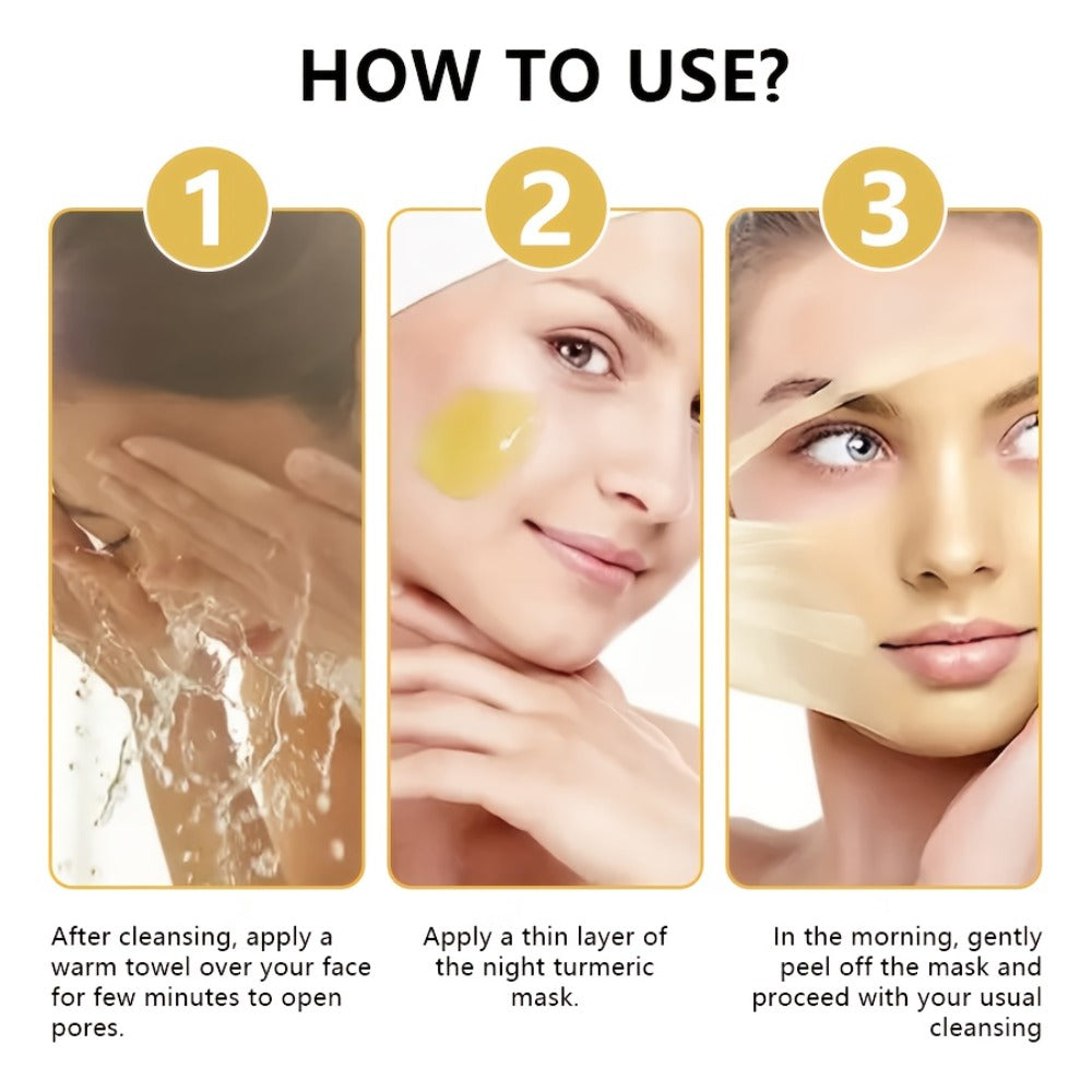 1 Box Of Golden Kojic Acid Turmeric VC Peeling Facial Mask - Oil Control, Deep Cleaning Of Sensitive Skin, Alcohol Free, Glycerin, Suitable for Daily Use And Holiday Gifts, Holiday Gift Facial Mask | Fashion Packaging | Moisturizing Facial Mask