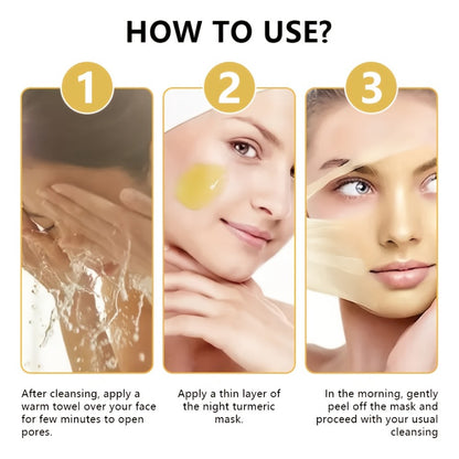 Turmeric Kojic Acid Face Mask with Vitamin C - Deep Cleansing Peeling Mask Oil Control Brightening Moisturizing for Sensitive Skin Alcohol Free