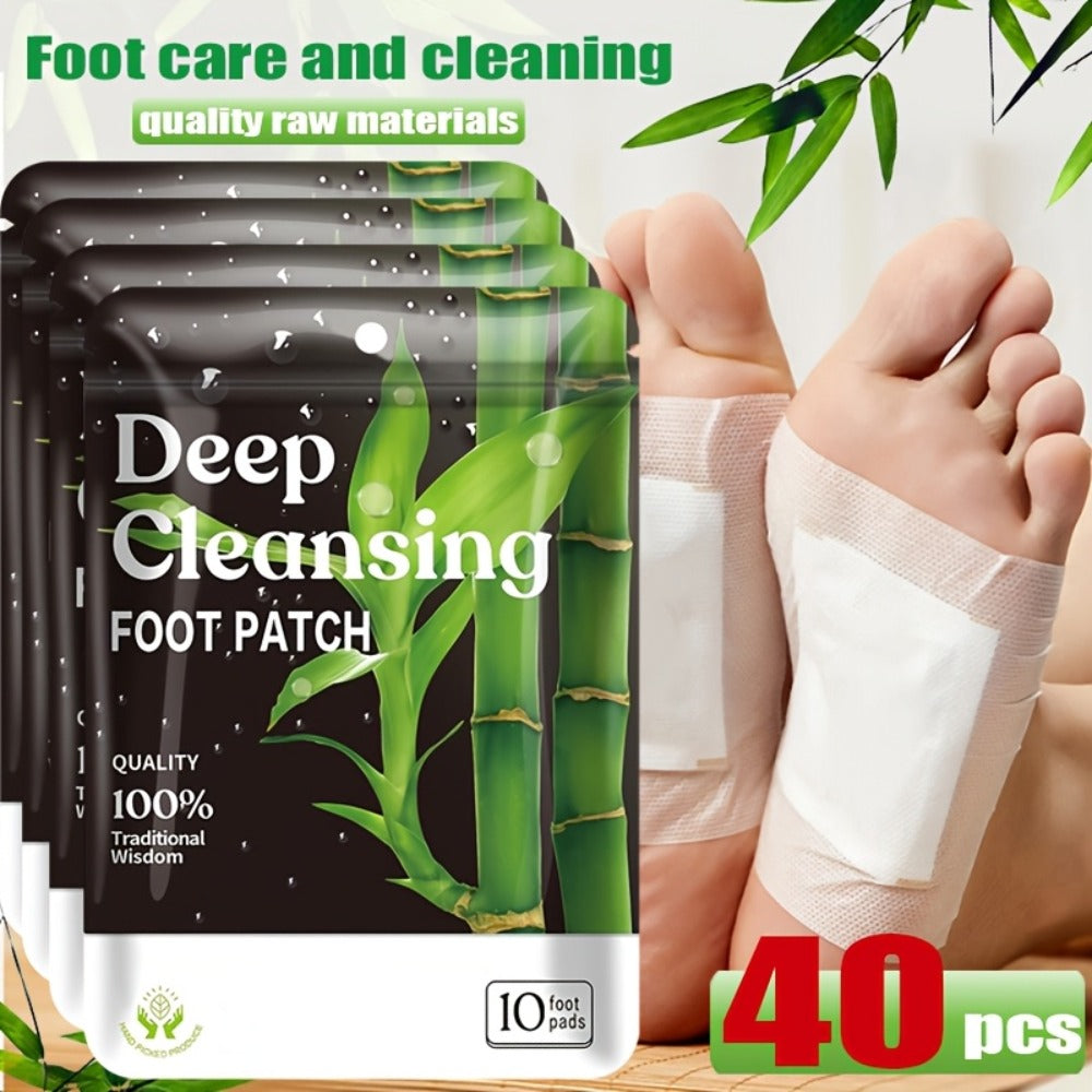 30/40/150 Deep Cleaning And Care Foot Patches - Green Natural Bamboo Vinegar Ginger Powder Plant Ingredients, Enhance Cleaning And Moisturizing Effects, Foot Massage Pad After Foot Bath - Home Portable Foot Scrubbing And Health Care